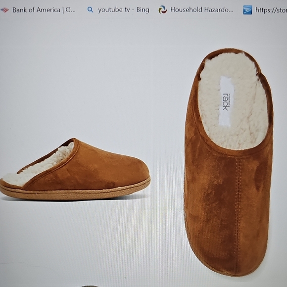 NWT Nordstrom Rack Mens Brock Faux Fur Lined Scuff Slipper Chestnut X-Large - Picture 4 of 12